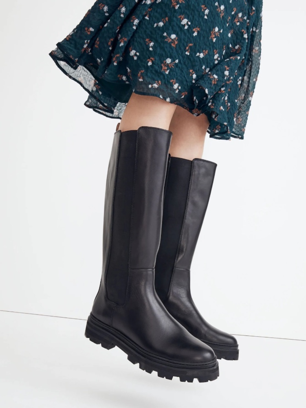 Madewell The Poppy Tall Lugsole Boot Black Size 7